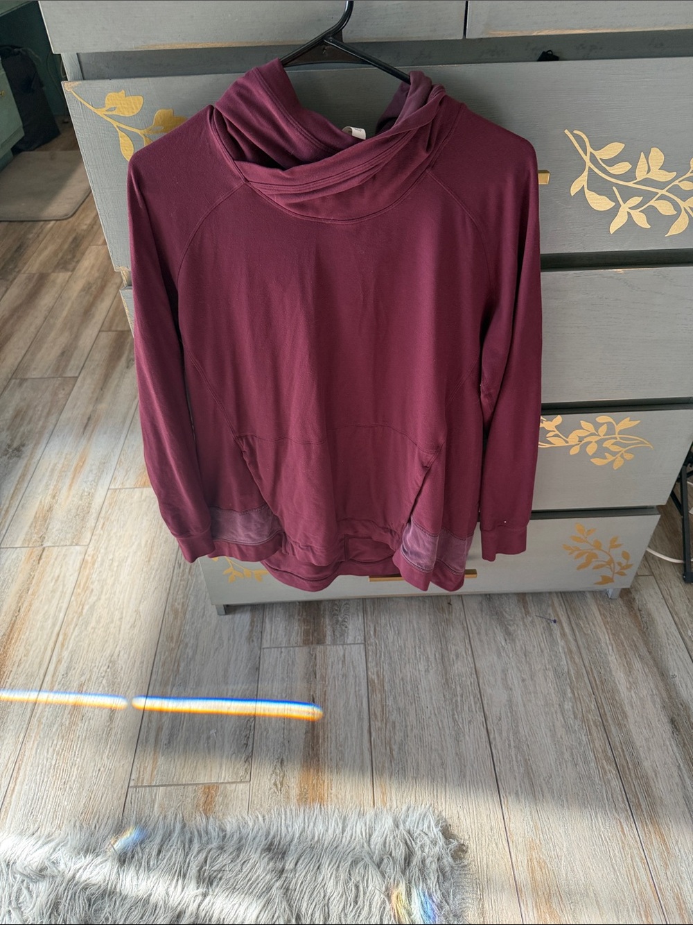 lululemon athletica Maroon Cowl-Neck Pullover Hoodie